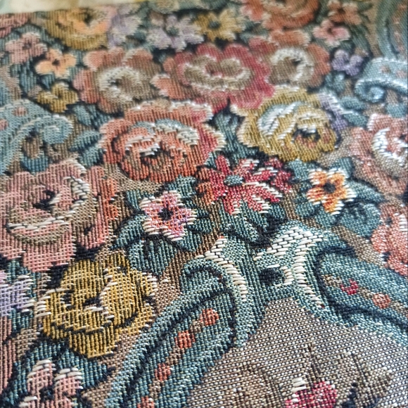 Vintage Brown and Cream Accent Pillows with Floral Design - Picture 11 of 13